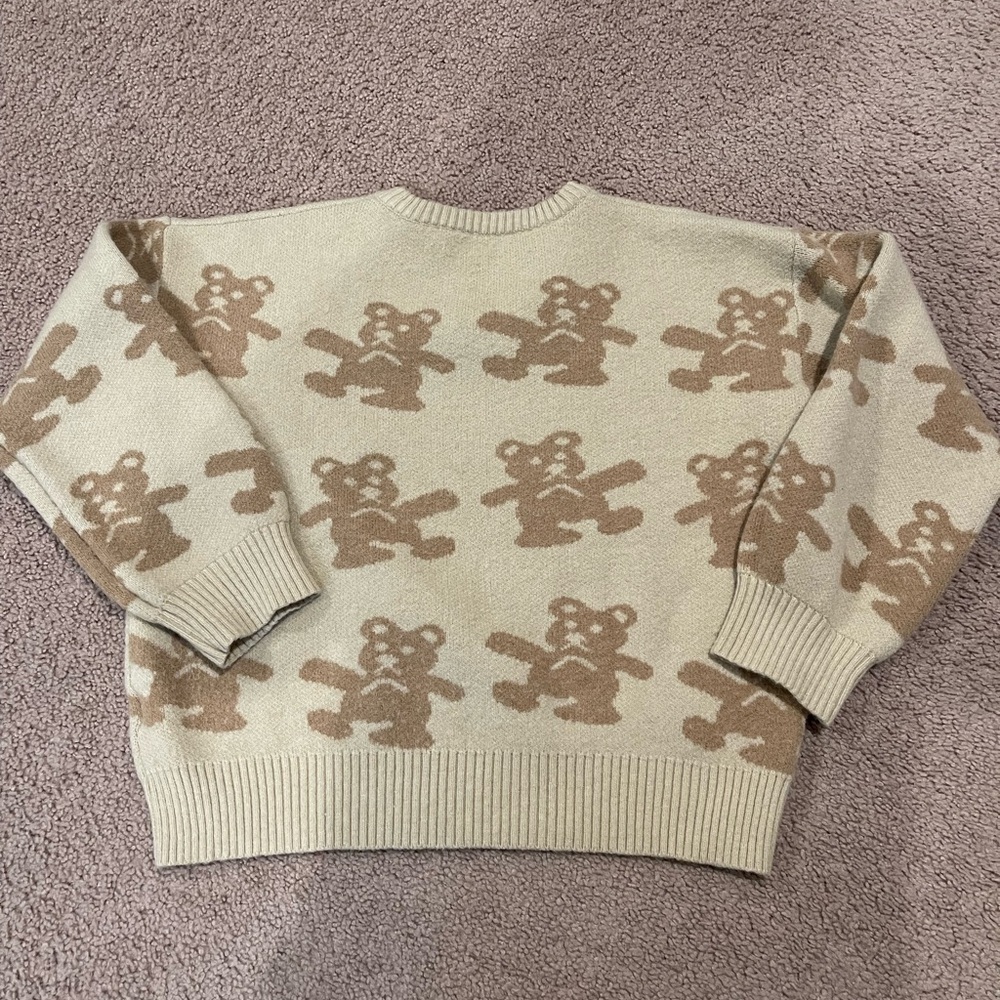 DAZY Bear Pattern Drop Shoulder Boho Knit Sweater - Picture 8 of 9
